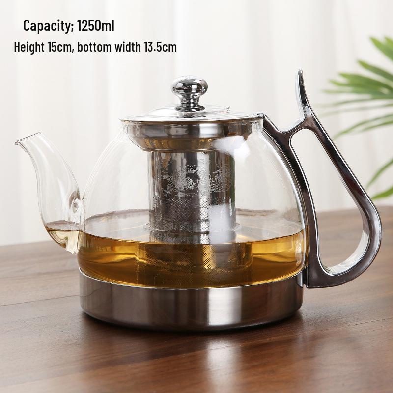Heat-Resistant Glass Teapot: Induction Cooktop-Ready Kettle for Boiling Water and Brewing Tea