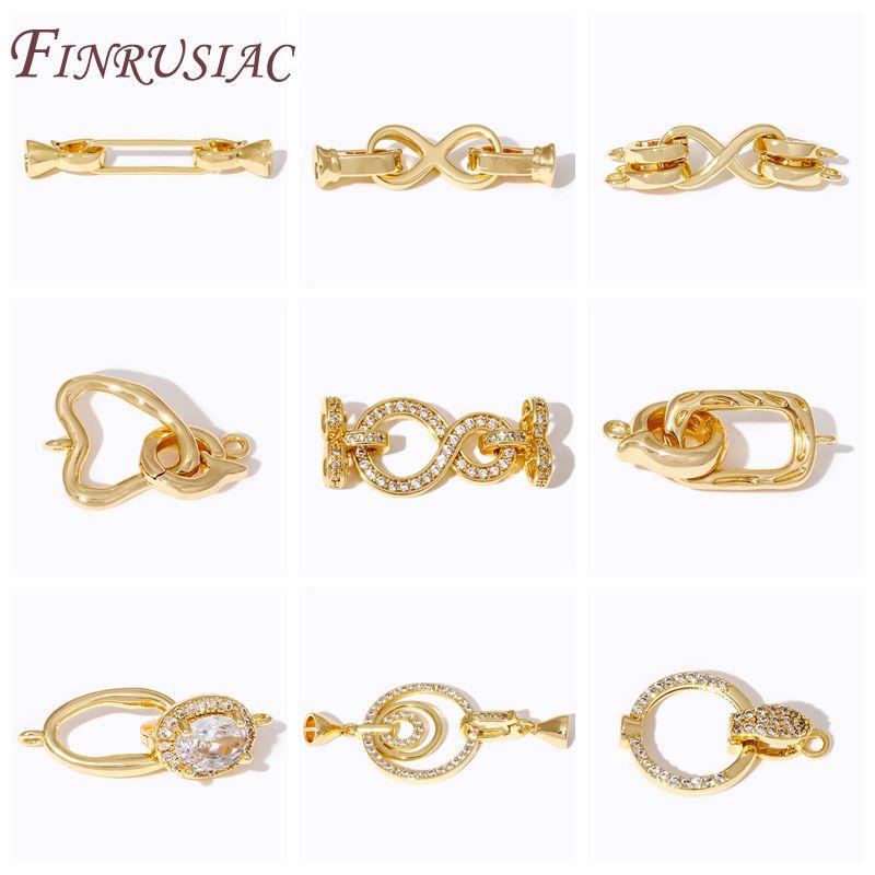18K Real Gold Plated Connector Clasps For Jewelry,Fastener Clasps For Necklaces,DIY Jewelry Making Supplies,Bracelets Clasp