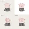 Girl Summer Cartoon Rabbit Print Short Sleeve Dress Set With Bow For Toddler Girls