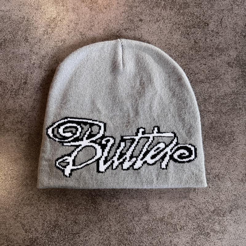 1pc Unisex Beaines Knitted Hat,Acrylic Letter Warm Elasticity Design Skull Cap,Suitable for Everyday Wear,Autumn and Winter