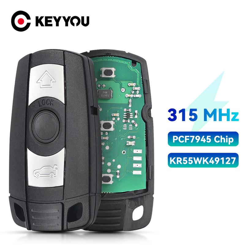 KEYYOU Keyless Go Car Key For BMW CAS3 3 5 Series X5 2006-2011 315MHz 868MHz Smart Remote Control Key PCF7945 KR55WK49127 123
