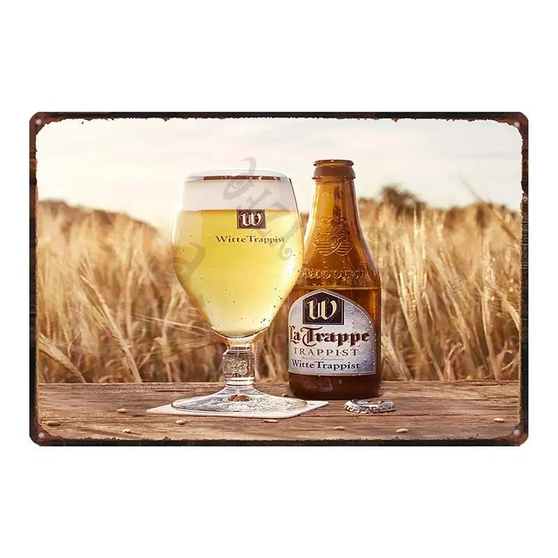Birra Belga VintageBrugse Zot La Trappe Segno Metallico Lattina Targhe Per Muro Bar Pub Arte Cucina Caffè Decorazioni Casa 30X20CM DU-8282A