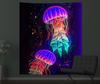 Black Light Tapestry Wall Hanging UV Reactive Psychedelic Jellyfish Hippie for Bedroom Dorm Independent Room Decoration