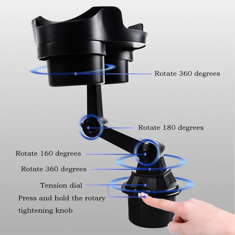 Car Cup Holder Tray 360 Degree Rotation Adjustable Expander Car Accessories