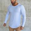 Muscleguys Running T-shirts Mens Autunm Cotton Long Sleeve Gym Clothing Sports Slim Fit T Shirts Spring Bodybuilding Shirts Fitness Tees