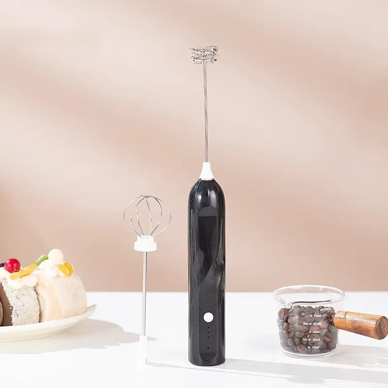 

Электрический вспениватель молока 1 шт. USB перезаряжаемый мини-ручной перемешиватель для молока, кофе, яиц, вспениватель для офиса и дома чёрный