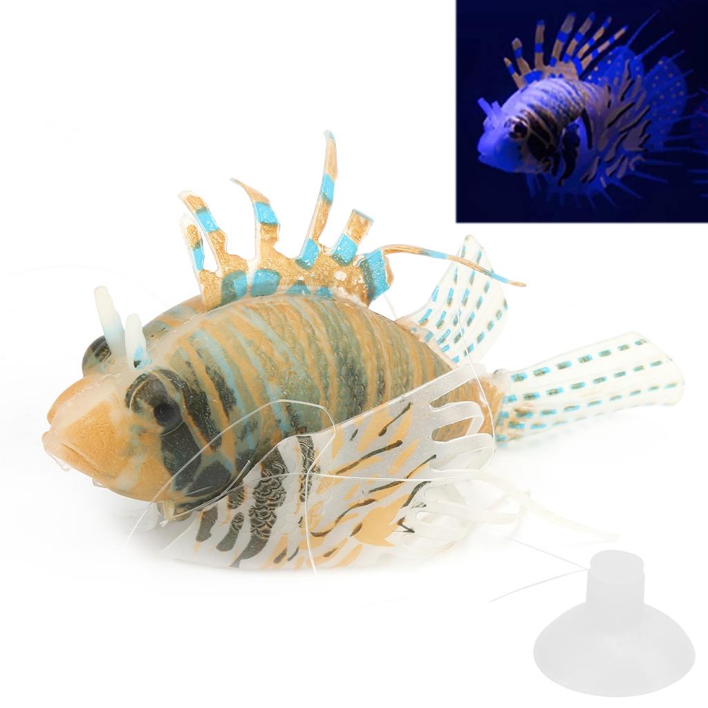 Lifelike Silicone Artificial Glowing Fish with Suction Cup for Aquarium Decoration