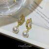 High-class Temperament Elegant Micro-inlaid Zircon Silver Needle Earrings Women's Fashion Commuter Earclips Hole-free Exquisite Earrings