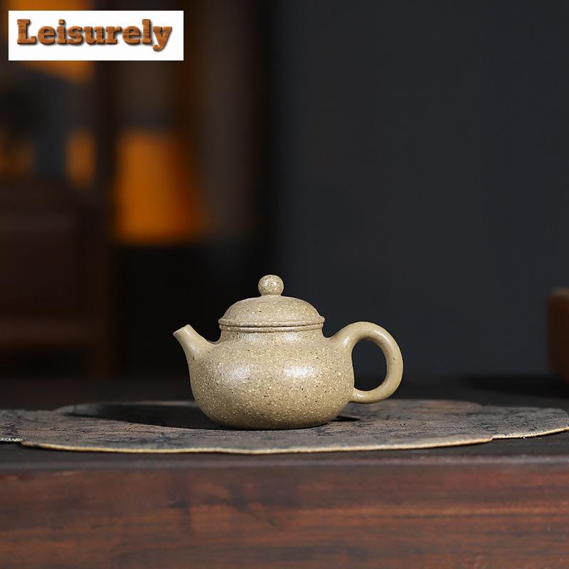 200ml Yixing Purple Clay Teapots Handmade Open Sky Pot Raw Ore Coarse Sand 16 Mesh Section Mud Tea Soaking Kettle Zisha Tea Set
