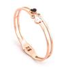 Women's Heart Design Bracelet, 18K Gold Electroplated Titanium Stainless Steel