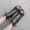 Office Ankle Prom Lady Sexy Stilettos High Heels Footwear Women Dance Heels Shoes Black For Women'S Boots Latin