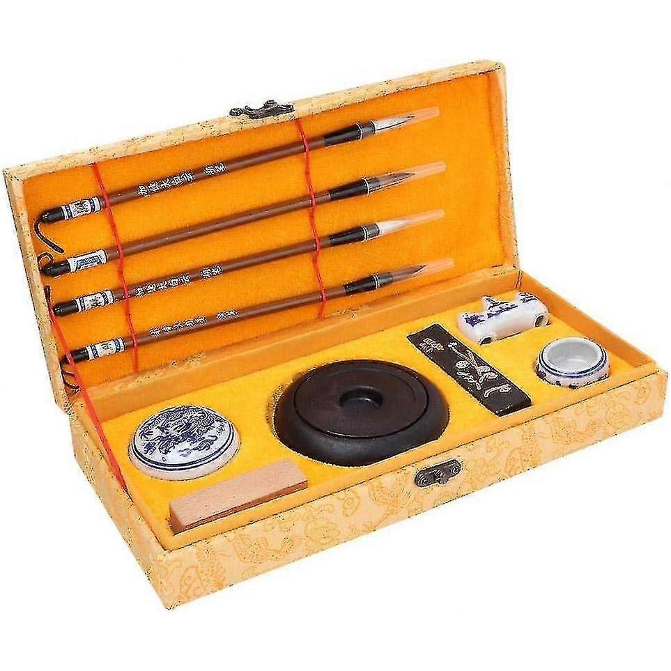 Chinese Traditional -chinese Traditional Calligraphy Set Four Treasures Of The Study Brush Pen/ink/paper/inkstone - Ri