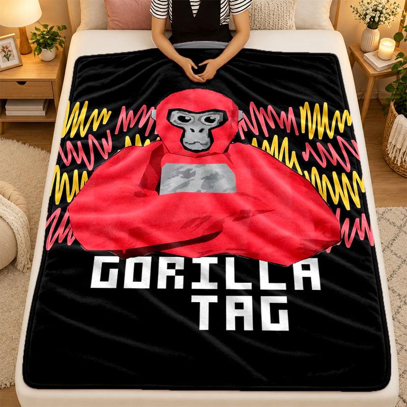 Coperta di Flanella Tag di Gorilla Cartone Animato Calda Morbida Plaid per Uso Interno Divano Letto Soggiorno
