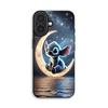 Phone Case - MANIACASE - iPhone 16 - Silicone TPU - Black - Stitch Starry Night Moon