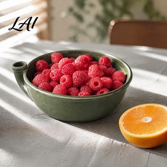 Strainer Bowl for Cherry Tomatoes Self Spinning Berry Washing Bowl 360 Degree Vortex Cleaning And Drainage Fresh Fruit Drain Spinner Ceramic
