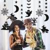 6 Pcs Halloween Ghost Witch Hanging Pendant Happy Halloween Decoration for Home Trick or Treat Photo Prop Halloween Suppiles