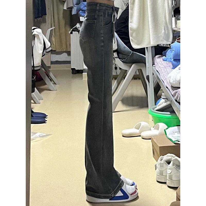 American Retro Flared Jeans for Women, Early Spring New Style, Plus-Size High-Waisted Slimming Hip-Covering Stretch Flared Pants