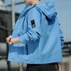 Frühling Herbst Koreanische Mode Einfarbig Kapuzenjacke Herren Lässig Winddicht Locker Bequem Hochwertiger Mantel