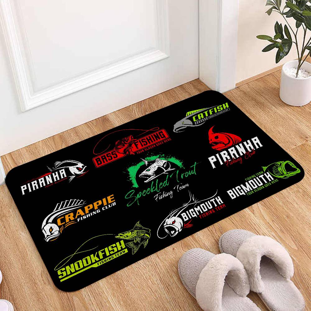 Bass Fishing Floor Mats Home Laundry Rug Carpet For Living Room Decor Lounge Area Anti-slip Foot Mat Entrance Doormat