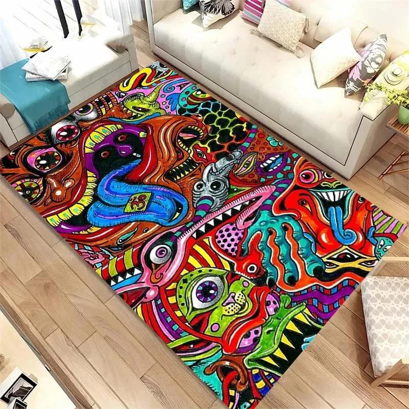 Colorful Mushroom Pattern Floor Mats Door Front Decoration Home Living Room Floor Mats