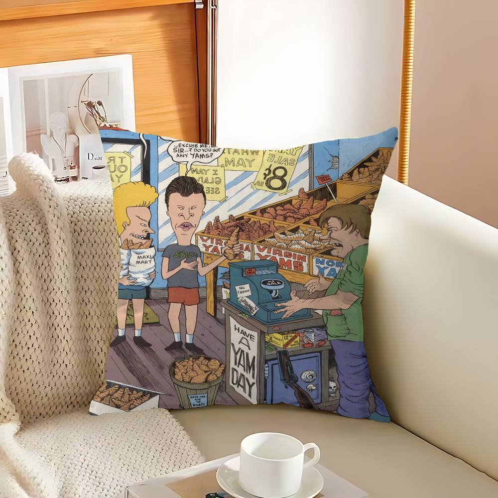 Anime B-Beavis A-And B-Butthead 45*45cm Cushion Cover Pillow Cover Decor Pillowcase Home Pillowcase for Couch Pillow