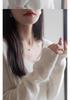 Women's V-Neck Sequined Knit Cashmere Sweater - Loose, Slimming, Long Sleeve, Short & Thin Korean Style for Spring/Autumn