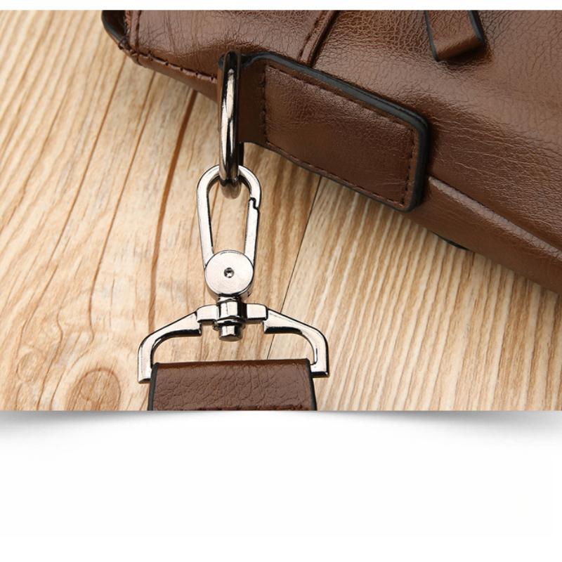 Business Men's Handbags Horizontal and Vertical Briefcases Messenger Large-capacity Shoulder Leather Bags Document Bags