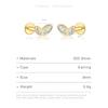 ANDYWEN 925 Sterling Silver Gold Leaves Stud Earring Clips Piercing Luxury 2023 Women Winter Luxury Fine Jewelry