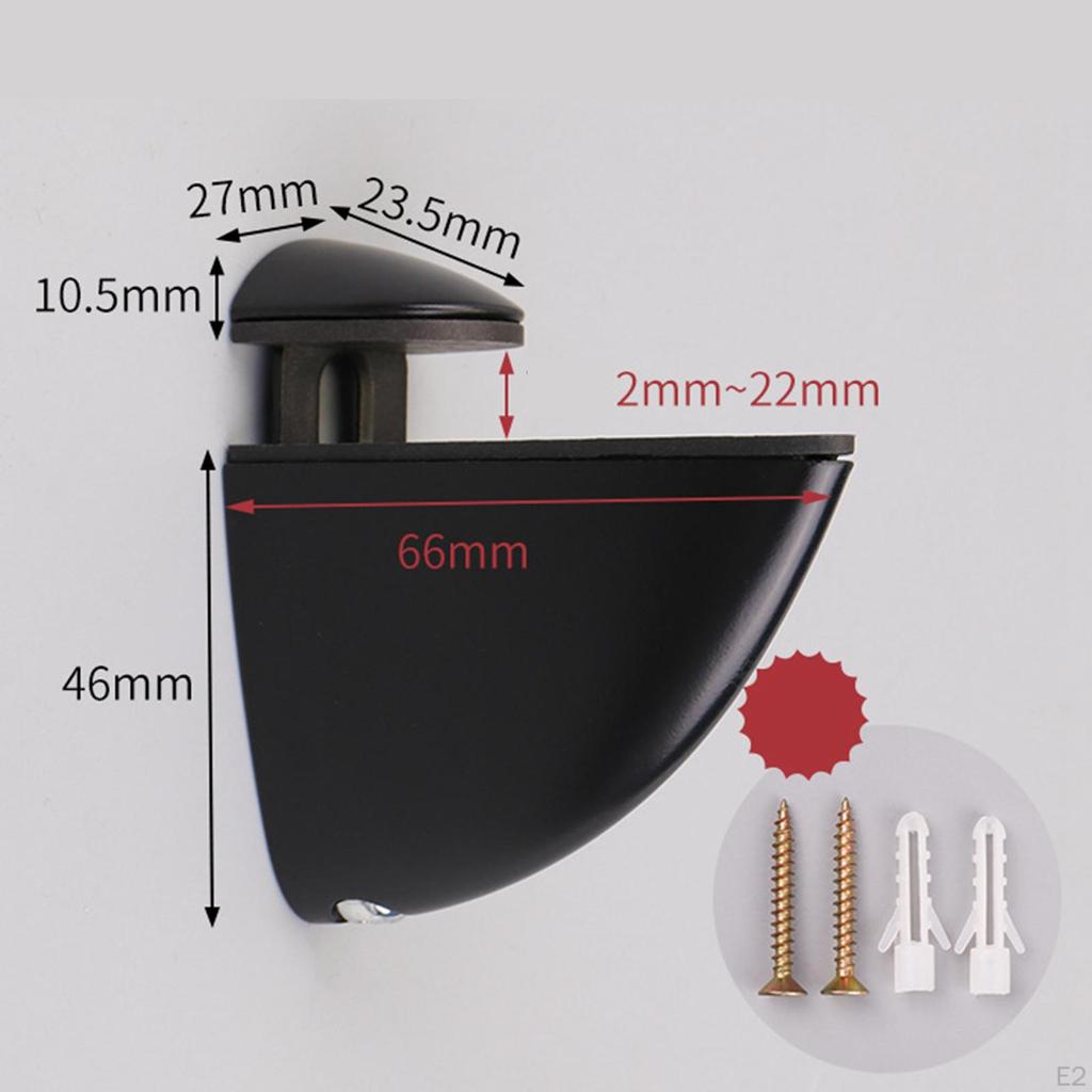 Glass Shelf Bracket Holder Support Easy To Install Clamp Wall Mounted for Office