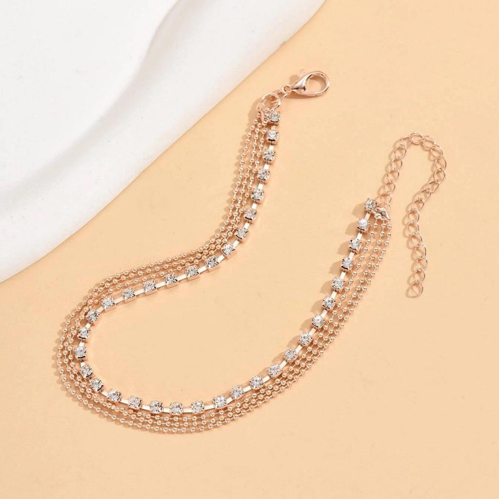 Jewelry New Simple Women's Summer Beach Anklet Personalized Multi-layer Bead Chain Jewelry