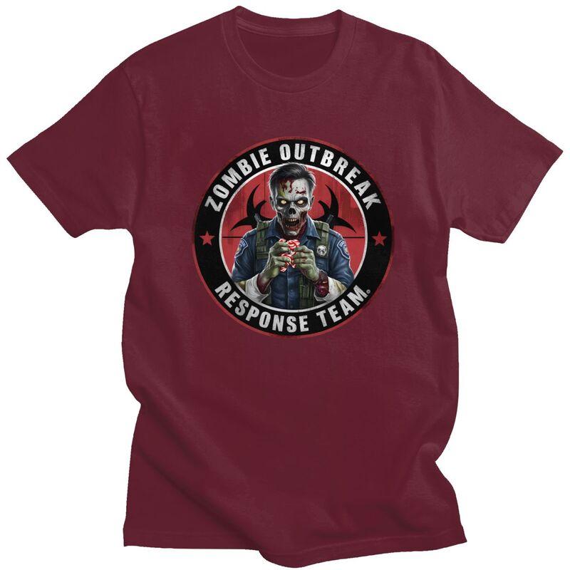 Custom Zombie Outbreak Response Team T Shirts for Men 100 Cotton Tees Tshirts ShortSleeve Tshirt Clothes