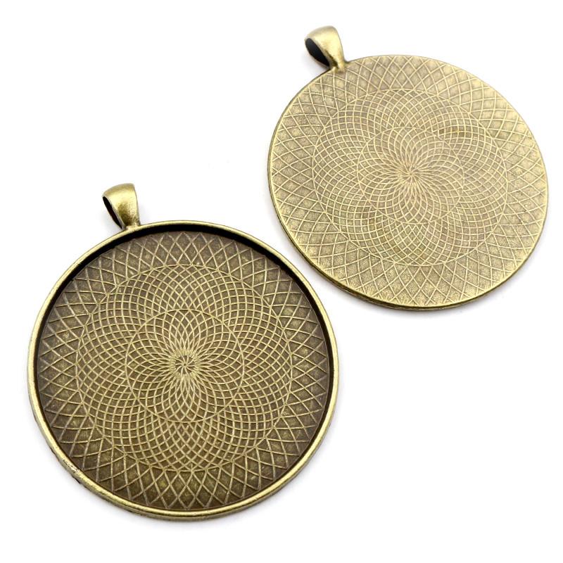 

2pcs/lot 45mm 50mm 58mm Inner Size Antique Silver Plated Bronze Classic Style Cabochon Base Setting Charms Pendant 45mm бронзовый