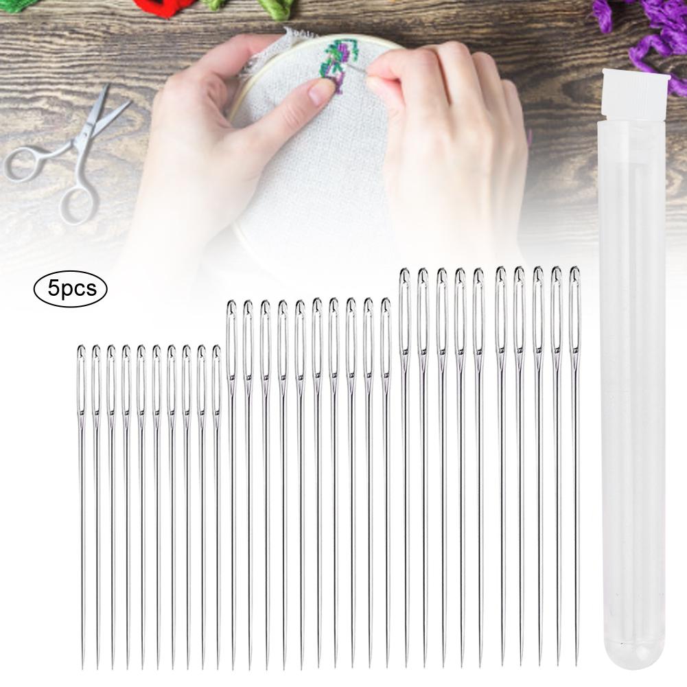 Edelstahl Stricknadel Set Großes Öhr Webwerkzeuge Zubehör zum Nähen Sticken(3 Größen )