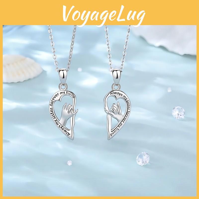 Stylish Heart Bff Pendant Necklace For Best Friends Crafted From Durable Alloy Material