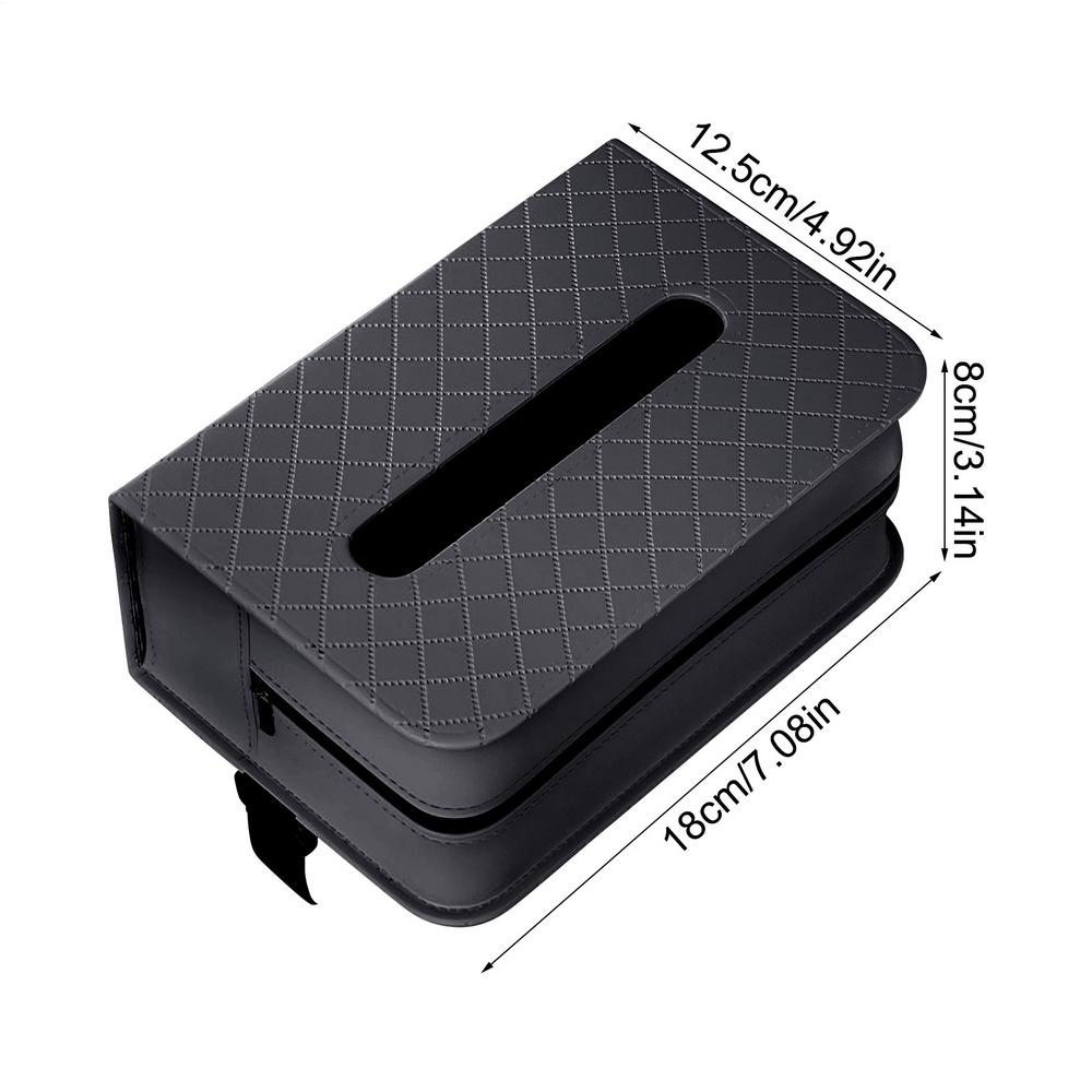 

Car Napkin Holder Large Rectangle PU Leather Home Supplies with Elastic Bands Tissue Box Holder for Home Desk Offices Table