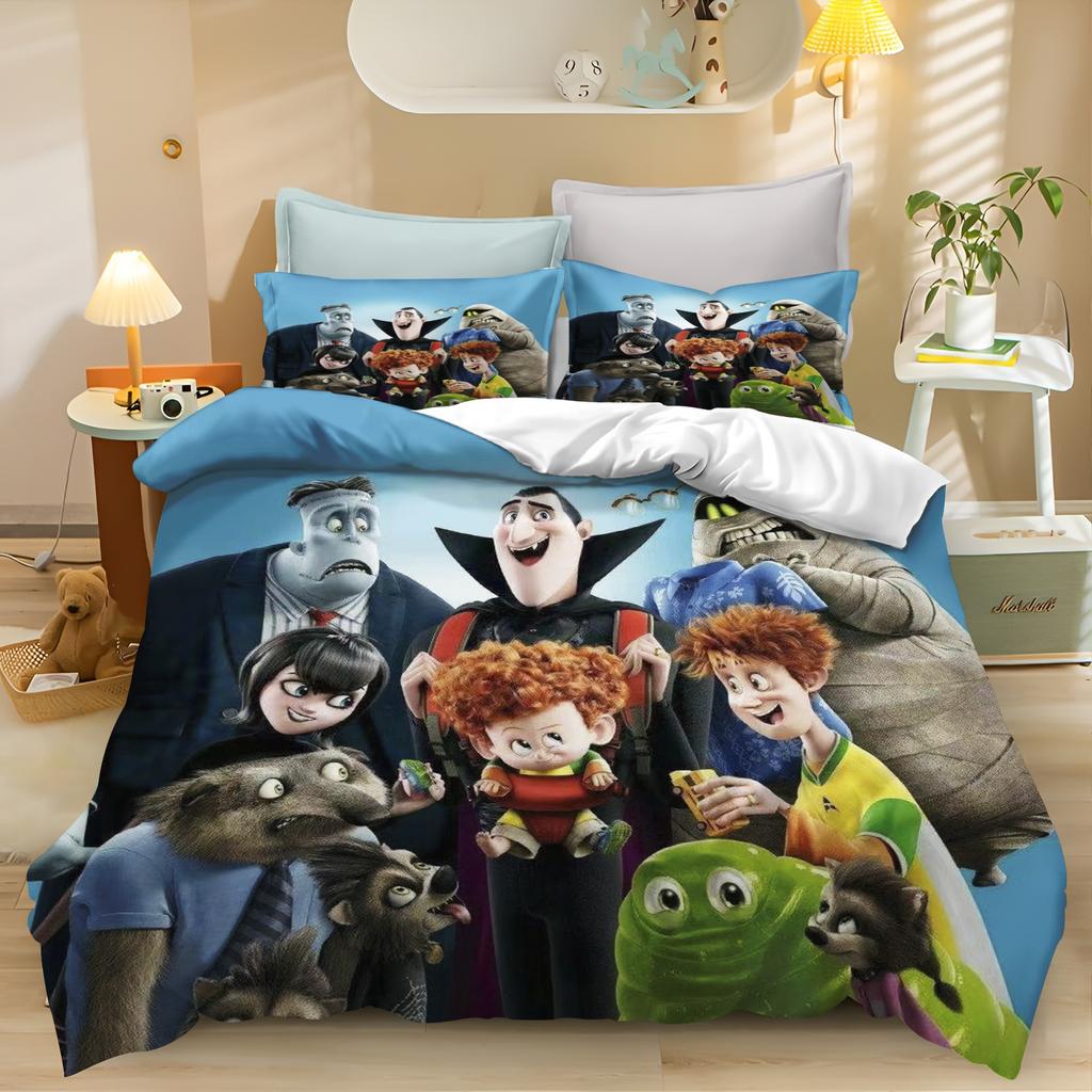 Hotel Transylvania Bettwäsche-Set mit Dracula-Motiv (2- oder 3-teilig) aus Polyester, Geschenk für Erwachsene