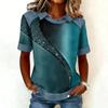 Felpa con Scollo alla Moda da Donna, Patchwork Stile Cowboy, Felpa con Cappuccio Stampata Casual, Top a Maniche Corte