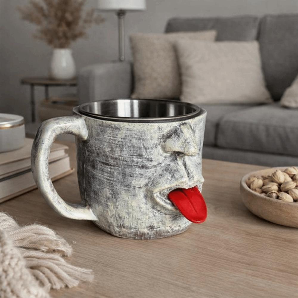 Tea Cup Fun Teasing Facial Mug Resin Novelty Hot Cold Beverage Cup Anti Scalding 200ml Shaking Tongue Coffee Cup Drinkware