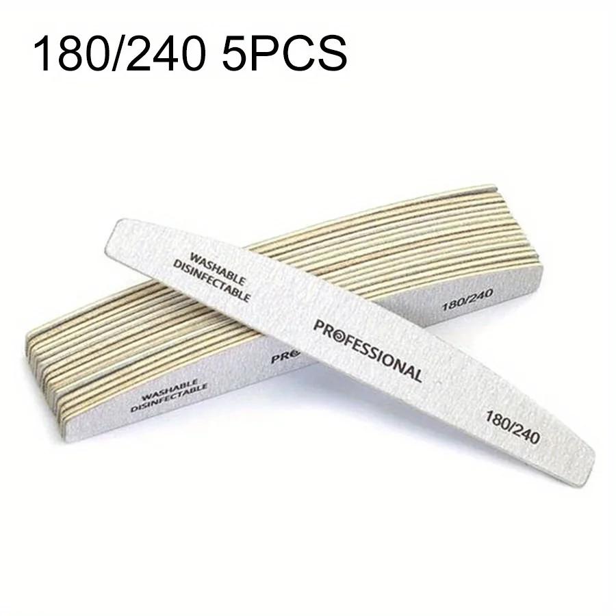 

1/2/5/10/20/50Pcs/Lot Professional Wooden Nail Files 100/180/240 Buffer 100/180 Grey Boat Sandpaper Block Gel Polisher Sanding