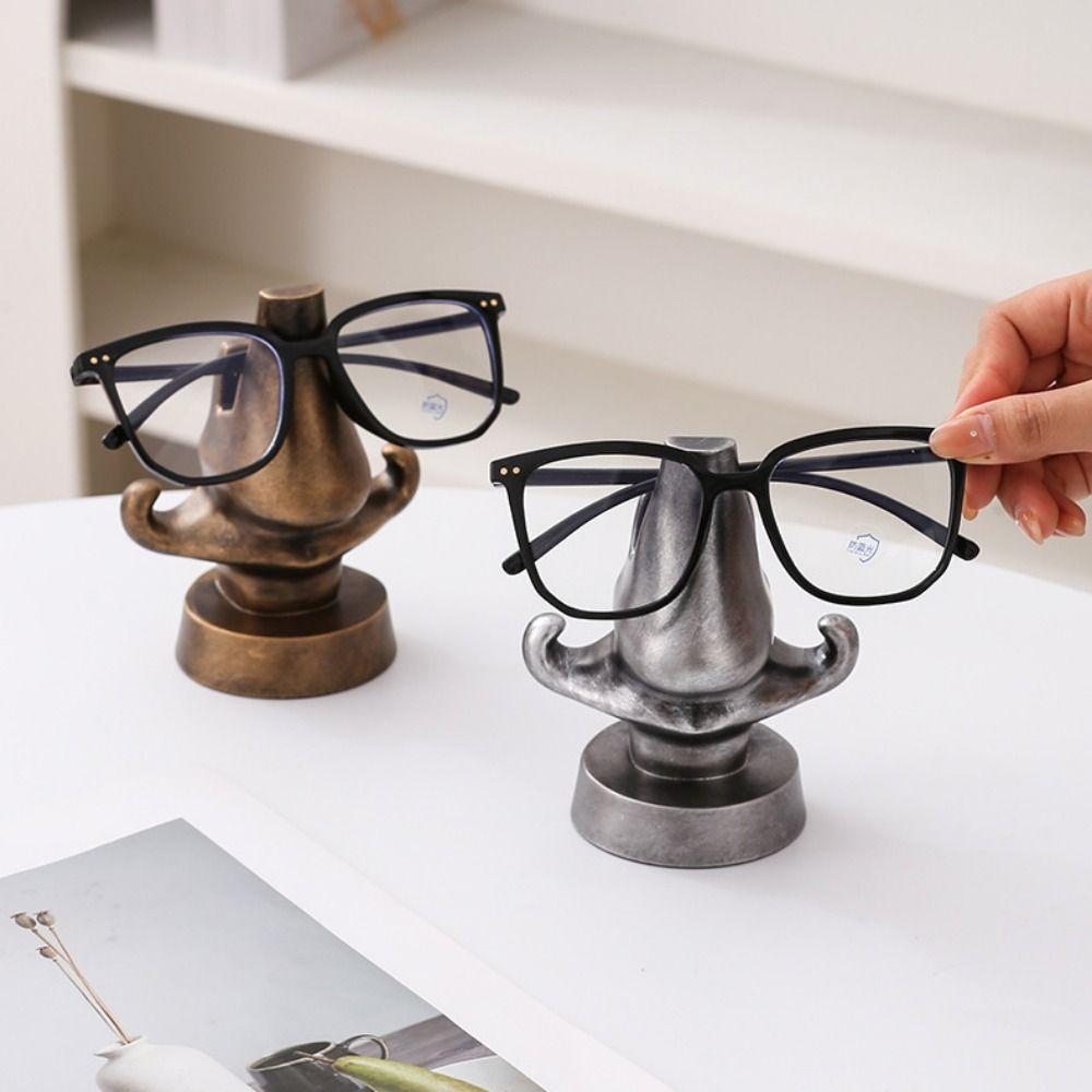 Funny Eyeglasses Stand Nose Shape Nose Resin Sculpture Desktop Glasses Holder Home Decoration