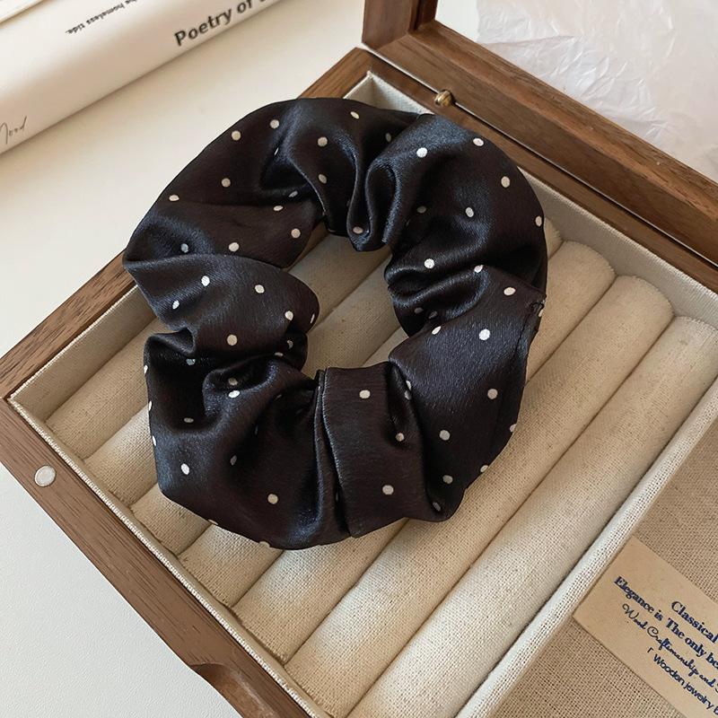 

Fabric satin polka dot lace large intestine hair band retro gentle temperament hair rope fashion hair accessories women