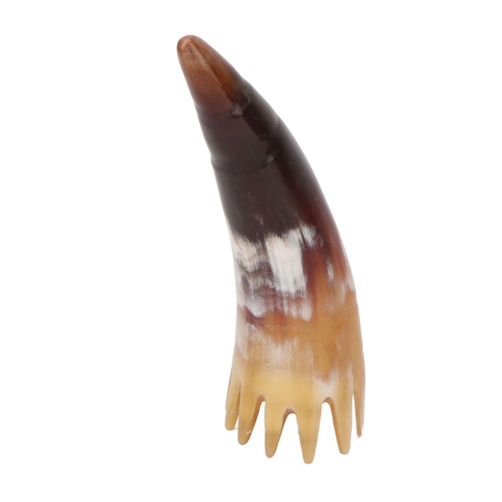 Buffalo Horn Horn Shape Hair Comb Ergonomic Handle Hair Scalp Massager  Home Use