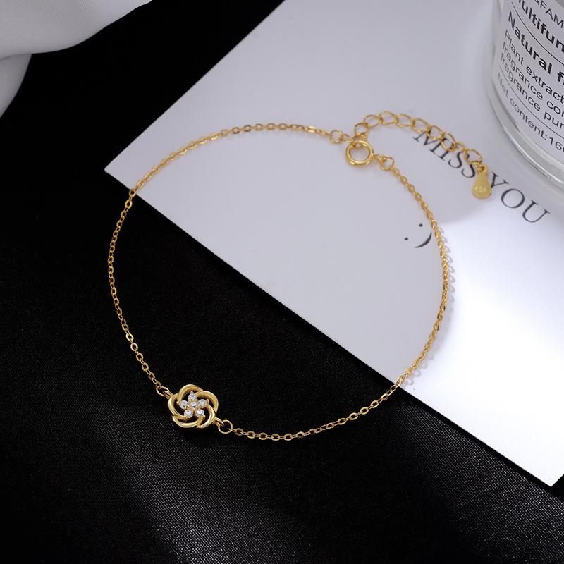Banyan Tree S925 Silver Camellia Bracelet: Fresh Floral Design for Women, 2023 Trend