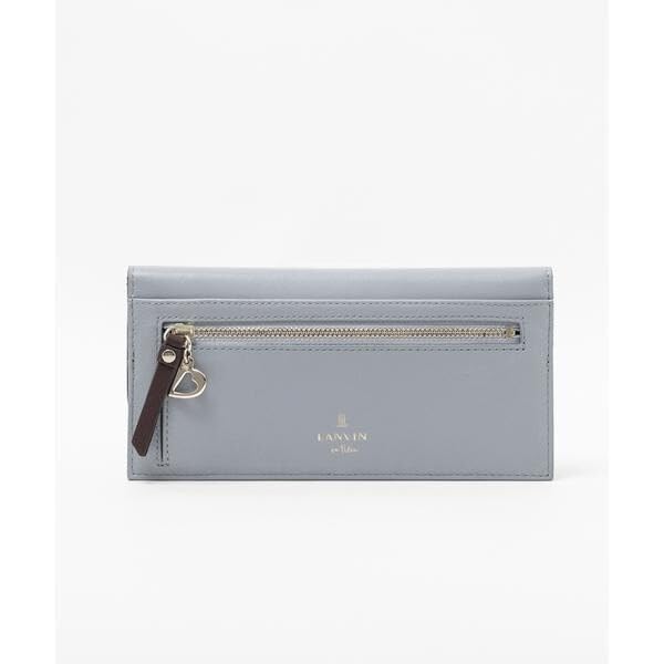 Lanvin en Bleu Carla Thin-Diameter Long Wallet, Light Gray, Size F