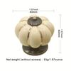 1PC Vintage Pumpkin Ceramic Cabinet Knobs - Polished Finish, Drawer & Cupboard Pulls with Installation Hardware Included