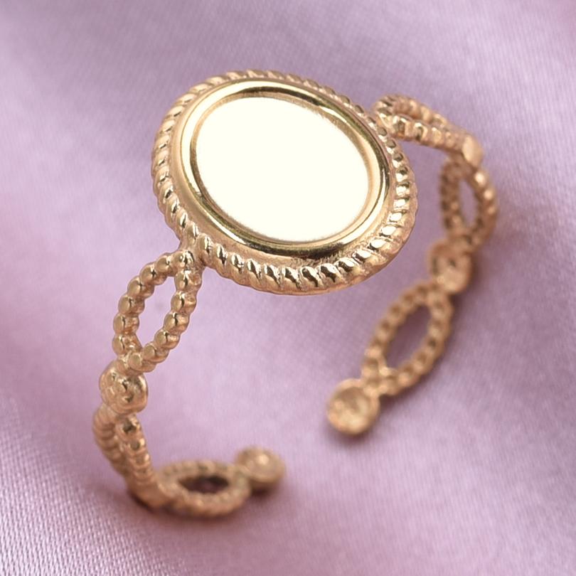 Klassisk Retro Öppningsbar Justerbar Ring Oregelbunden Geometri Hjärta Ellips Vattendroppe Glänsande Rostfritt Stålringar Semesterpresent