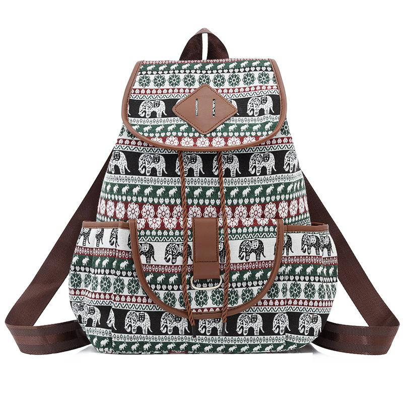 Schultasche ethnischer Stil Mode Retro-Druck Rucksack Trend große Kapazität lässig Zugband Damen Tasche exotischer Stil Rucksack