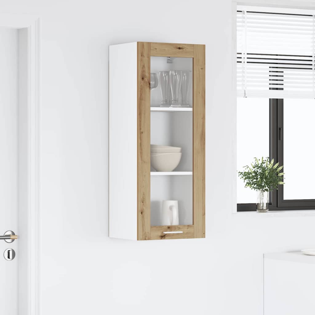 Artisan Oak Wall Mounted Cabinet 40 X 31 X 100 Cm Engineered Wood
