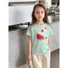 Brand Children's Clothing Summer New Style Girls' Cartoon Fruit Print Short-Sleeved Tops Korean Style Pure Cotton T-Shirts Children's Clothes