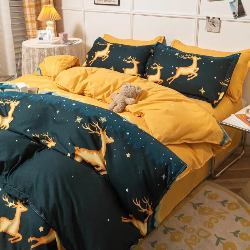 Strawberry Bedding Set Double Sheet Soft 3/4pcs Bed Sheet Set Duvet Cover Queen King Size Comforter Sets For Home For Child